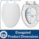 Mayfair Caswell Modern Slow Close Toilet Seat, Durable Plastic, Elongated, White