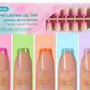 Misssix French Gel Nail Tips, 160Pcs French Tip Press on Nails Short Square, No Need to File Tips Pre-lasting, Fake Nails for Nail Art DIY 16 Sizes