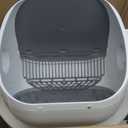 Open Top Automatic Litter Box, Odor Control, Ready to Use, Self Cleaning Litter Box, Large Capacity with APP Control and Safety Sensor, Ellenpent, with Trash Bags/Waterproof Mat/Litter Mat (White-1)