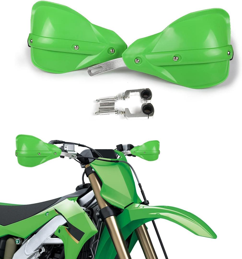 AnXin Dirt Bike Handguards Hand Guards Motorcycle 7/8" 22mm and 11/8" 28mm Handlebars Universal for KLX 140 KLX300 KX250F KX450F KLX300R KLX300SM KX250 KX450 KLX230 KDX200 KFX400 ATV Motocross Green
