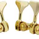 Guyker Bass Machine Head (3R + 2L) - 1:20 Ratio Open Gear Tuners Tuning Key Pegs Replacement for Electric Jazz Guitar Bass or Precision Instruments - Golden