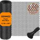 Plastic Wire Mesh Fence Roll, GENNIZZ 15.7IN x 50FT Plastic Chicken Wire Mesh, Balcony Garden Floral Netting Fencing Barrier for Cat Dog(0.4m x 15m) (Black)
