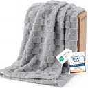Bedsure GentleSoft Silver Grey Throw Blanket for Couch - Checkered Fleece Blankets Gifts for Kids Girls, Cute Soft Cozy Throw for Bedroom Home Decor Gifts, 50x60 Inches