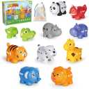 Learning Toys for 2 3 4 Year Old, 20 Pcs Number Matching Game with Digital English, 10 Different Animal Figures, Preschool Activities Montessori Fine Motor Toys for Toddlers Kids