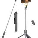 Selfie Stick Tripod with Light, 67'' Tripod with Wireless Remote, Portable Phone Tripod Compatible with iPhone 16/15 Pro Max/15/14 Pro/14/13, Samsung S22/ S23 Ultra/Android Smartphone