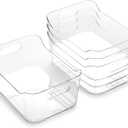 BINO | Plastic Organizer Bins, Small - 4 Pack | The SOHO Collection | Multi-Use Plastic Bin | Pantry & Freezer Organizer Bin | Storage Containers | Bins for Home & Kitchen Org