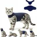 DAJIDALI® Dog & Cat Anxiety Vest & Spay Recovery Suit – Silent Adjustable Calming Wrap for Surgery & Thunderstorms – 2-Piece Cone & Recovery Onesie Alternative (XS, Dark Blue)