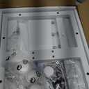 Small White Standing Rolling Desk - 24 Inch Portable Mobile Stand Up Kids Desk Adjustable Height with Wheels for Small Spaces, Couch Laptop Desks Side End Table for Home Office, White (23.6")