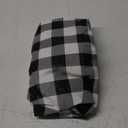 Smiry Round Picnic Tablecloth, Elastic Waterproof Fitted Vinyl Tablecloths for 31"-35" Tables, Flannel Backed Buffalo Plaid Table Cover for Dining, Camping, Outdoor, Black and White