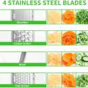 LHS Mandoline Slicer, 4 Sharp Stainless Steel Blades with Food Storage Container  Kitchen Tools for Cheese, Chocolate, Vegetables& Fruits - Dishwasher Safe (grey) (Gray)