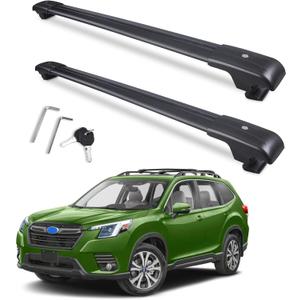 Max Loading 300lb Heavy Duty Lockable Roof Rack Cross Bars Replacement for Forester 2014-2026/ Crosstrek 2013-2017/Impreza 2012-2021 Black with Anti-Theft Locks (ONLY FIT Factory Rails)