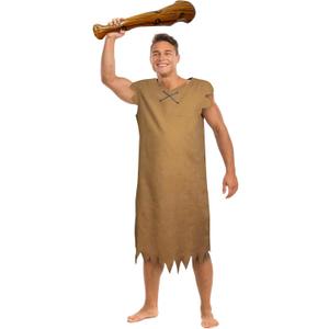 FINASKASU Halloween Costume for Men Adult Classic Caveman Cosplay Costumes Funny Simple Prehistoric Outfit (X-Large, Brown)