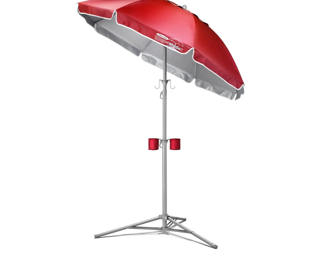 Wondershade Portable Sun Shade Umbrella, Lightweight Adjustable Instant Sun Protection - Red