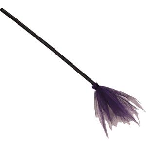 Ragyzity Halloween Witch Broom Plastic Witch Broomstick with Detachable Handle, Halloween Cosplay Costume Props Costume Accessories, Masquerade Show Dress Up Dance Party Supplies, Purple
