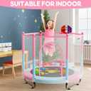 VGMiu 60" Trampoline for Kids, 5 FT Indoor & Outdoor Toddler Baby Trampoline with Basketball Hoop, Safety Enclosure, Birthday Gifts for Kids, Gifts for Boy and Girl, Age 3-8