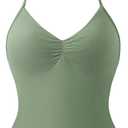 SUUKSESS Halter Workout Top for Women Backless Tank with Adjustable Strap (Green, S)