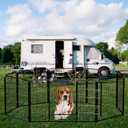 NEWBULIG Dog Playpen 8 Panels 32" Height Foldable Heavy Duty Metal Dog Exercise Playpen Puppy Fence for Indoor Outdoor Yard