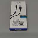 6 Foot Braided Nylon Micro Black Chrome USB Charge/Sync Cable