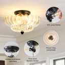 Semi Flush Mount Ceiling Light Fixture Vinatge Black Ceiling Lights Mid Century Modern Clear Glass Close to Ceiling Lighting Fixtures for Bedroom Hallway Foyer Bathroom Kitchen Laundry Room Nursery