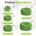 Homguava 4FT Bean Bag Chairs for Adults,Beanbag Chair with Handle&Pocket
Comfy Bean Bags with Memory Foam Filled, Big Bean Bag Sofa with Washable Velvet Cover for Bedroom,Living Room-Lime