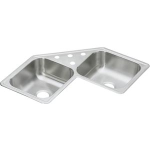 Elkay DE217324 Dayton Equal Double Bowl Stainless Steel Corner Sink