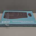 Wireless Keyboard and Mouse Combo,2.4G Full Size Wave Keys Ergonomic Keyboard with Wrist Rest for Natural Typing, 3 DPI Adjustable Ergonomic Silent Mouse for Computer/Laptop/Windows/Mac (Black)