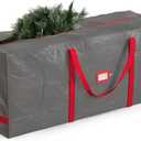 Zober Large Christmas Tree Storage Bag - Fits 9 Ft Artificial Trees - Plastic, Waterproof Christmas Tree Bag For Storage Box For Xmas - Strong, Durable Handles - Label Card Slot - Gray