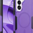 Magnetic for Samsung Galaxy S26 Case Heavy Duty Protection, Military-Grade Dual-Layer Shockproof S26 Phone Case [Fit for MagSafe] Anti-Fingerprint Matte Finish Galaxy S 26 Case 6.3", Purple