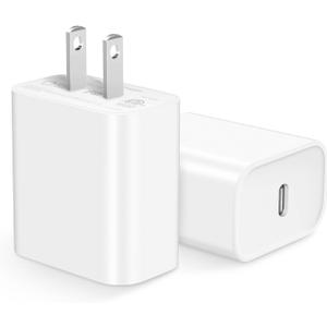 USB C Charger Block [2 Pack] iPhone 16 15 14 13 12 11 Charger Block, Type C Wall Charge 20W PD Power Adapter for iPhone 16/16Pro/16Pro Max/16Plus/15/14/13/12/11, iPad