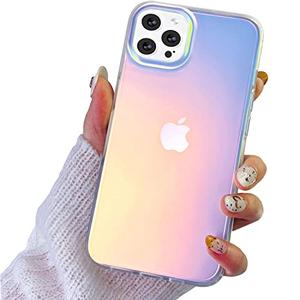 I-MGAE-IN-AR Compatible with iPhone 14 Pro Max Case Clear Frosted Laser Glitter Bling Women Girls, High-Grade TPU and Hard PC Shockproof Unique Aesthetic Design Phone Hard Case 6.7 inch, Pack Of 2