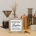 Coffee Bar Decor, Inspirational Desk Sign, Positive Office Desk Accessories, Rustic Wooden Tabletop Decor, Rustic Wood Signs for Kitchen Cafe Bar 5.95.9 inch