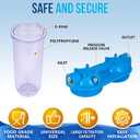 Dual Whole House Water Filter System, Transparent Standard Housings, Presser Relief Valve, 3/4 Inlet/Outlet Brass Port, Yearly supply of Sediment & Carbon Cartridges Meets NSF Standards & Regulations