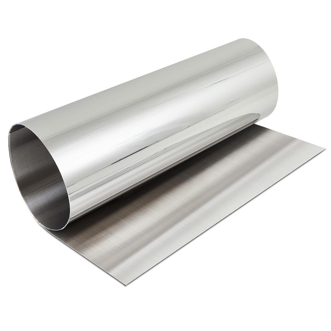 MorningRo 430 Stainless Steel Sheet Metal 48 x 48 Inches 24ga Metal Plates Panel #4 Brushed Finish for Magnetic Mount Board Wall Food Truck Restaurant Crafting Kitchen Floor Trailer Garage Gym