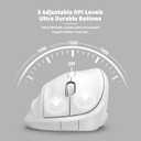 Ergonomic Wireless Mouse 2025 New Updated Smaller with USB-A Receiver for PC Computer, Laptop and Desktop, Ergo Mouse Vertical with Silent Clicks Long Battery Life, Up to 1600 DPI, White