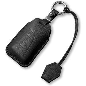 Genuine Leather Key Fob Cover Compatible with Lexus ES300h ES350 LC500 LC500h LS500h NX350 NX250 NX350h GX460, etc. Key Fob Case with Keychain & Lanyard for Lexus Key Fob (4 Buttons, Black)
