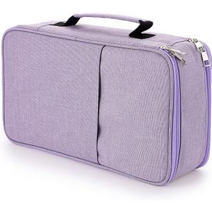 BTSKY Colored Pencil Case 360 Slots Pen Pencil Bag Organizer High Capacity Pens Holder with Double Zippers Multilayer Holder for Crayola Colored Pencils Watercolor Pens & Gel Pens Purple