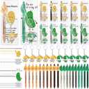 30 Set Employee Appreciation Gifts Bulk Inspirational Pickle Potato Pens and Keychains with Motivational Cards Positive Valentines Gift for Coworker Staff Office Party Favor