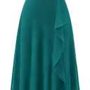 BeryLove Formal Dresses for Women 2026 Wedding Guest with Slit Cocktail Elegant Lace Long Prom Dress (Teal, XL)