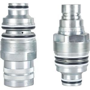 6679837 6680018 Male & Female Flat Face Coupler Kit Hydraulic Quick Connect Coupler Thread Replacement for Bobcat S130 S150 S160 S175 S185 S205 S220 S250 S300 S330 T140 T180 T190