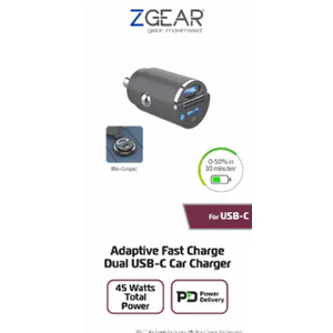 ZGEAR 45W Adaptive Fast Charge Dual USB C Car Charger