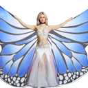 MUNAFIE Belly Dance Wings Halloween Christmas Party Colorful Butterfly Wings Performance Costumes