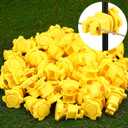 Frienda 100 Pcs Electric Fence Wire Insulators Screw Round Post Insulator Fence Wire Holding Insulator Post Clips Insulators for Farm Garden Pet Containment Animal Husbandry Electronic (Yellow)