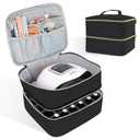 Nail Polish Organizer Holds 30 Bottles (15ml - 0.5 fl.oz) Double-layer Gel Nail Polish Kit Case, Nail Holder for Nail Lamp, Portable Nail Organizer and Storage for Nail Supplies (Black)