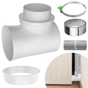 Dryer Vent Connector Kit, 90 Degree Dryer Vent Elbow, 4" ABS Elbow for 4 Inch Dryer Hose in Confined Spaces, OEM Replacement with Smooth Interior - Prevents Hose Crushing & Saves Space