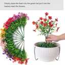 HyeFlora Artificial Faux Hanging Flowers Plants Basket for Outdoor Outside Decoration, Fake Silk Colorful Daisy in Planter for Porch Patio Garden Yard Home