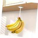 Josmimic Bananas Hanger Hook Holder Stand - Fold Up Banana Hook Under Cabinet Adhesive, Keeps Bananas Fresh, White, Pack of 3
