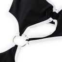Hilinker Womens Cut Out Sexy One Piece Swimsuit Monokini Self Tie Halter Bathing Suit (Black, M)