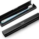 Aluminum Toothbrush Travel Case, Portable Travel Toothbrush Holder, Durable Manual Toothbrush Box Container for Traveling, Bathroom, Camping, Business Trip-Black (1 Pack)