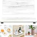 Set of 2 Drying Stone Soap Tray for Bathroom Countertop Trays Ceramic Kitchen Sink Accessories Hand Soap Dish Holder Absorbent Kitchen Counter White Marble Bathroom Diatomite Stone Sink Tray