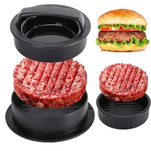 Burger Press Hamburger Patty Maker Slider Press Stuffed Burger Patty Press Regular Burger Patties Cookery Mold 3 in 1 Non Stick Kitchen Barbecue Tool